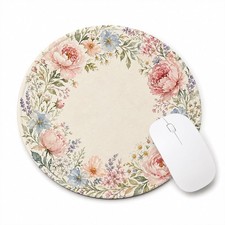 Cute Pink Floral Round Pad for Desk picture