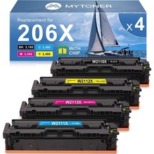 MYTONER 206X 4-Pack High Yield Toner w/ Chip for HP Color Pro MFP Printers picture