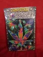 Vintage 1997 Raven Images Mousepad Psychedelic Peace Weed Leaf Computer Sealed picture
