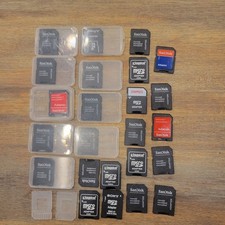 Lot of 24 Micro SD Card Adapters SanDisk Kingston Sony PNY w/ Storage Cases picture