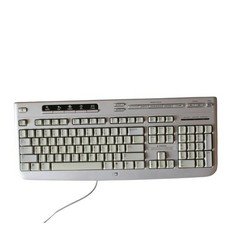 HP Multimedia Wired Keyboard Silver Grey PS/2 Model 5187 P/N 5187-7583 Vintage picture
