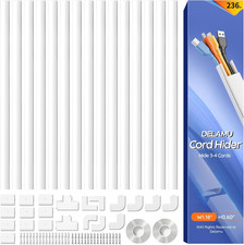 236 Inch Cable Hider Kit Wall Mount Raceway Cover for Wires Management White picture