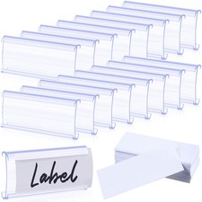 100 Pcs Wire Shelf Label Holders Wire Label Holder Plastic Shelf Tags for Wir... picture