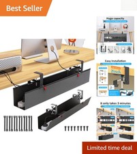 Flame-Retardant Under Desk Organizer - Easy Install Cable Management Tray picture
