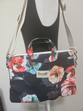 Canvaslife Black Floral Laptop Sleeve 14 in Computer Case Travel Bag EUC picture