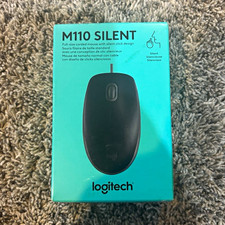 Logitech M110 Silent Wired Optical Mouse Black 1000 DPI 3-Button Silent Clicks picture