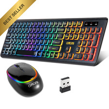 CHONCHOW W300 Wireless Rechargeable Keyboard and Mouse Combo 2.4G Full Size PC picture