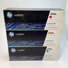 HP 414A Toner Cartridges Lot of 3 (Cyan, Magenta, Yellow) Exp 05/2023 - 06/2023 picture