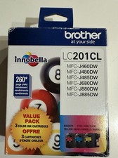 Brother LC201CL Ink Cartridge Yellow Cyan Magenta 3 Color Pack NEW exp: 6/2024  picture