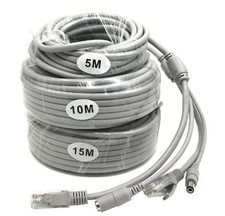 15M/50FT Ethernet CCTV Cable, Cat 5 RJ45 + 2.1X5.5Mm DC Power Cord, for CCTV picture