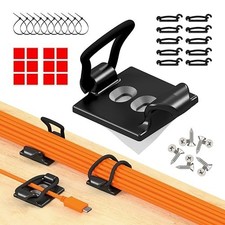 10 Pack Adjustable Elastic Cable Clips for Wire Management Holder Black picture