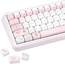 118-Key PBT Pink Cat Theme Dye-Sublimation MOA Profile Keycaps picture