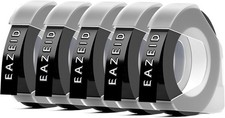 5PK For DYMO Organizer Xpress Label Maker 3D Embossing Tape 520109 Black 3/8