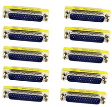 10x PCS 25 Pin D-SUB DB25 Male to Male Mini Gender Changer Coupler Gold Plated picture
