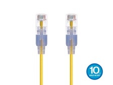 Monoprice Cat6A Ethernet Patch Cable - 1 feet Yellow | Snagless RJ45 550Mhz UTP picture