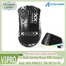 ATTACK SHARK V3PRO Tri‑Mode Gaming Mouse RGB Charging Dock 1KHz PAW3311 25K DPI picture