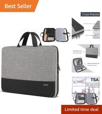 TSA-Friendly Grey Laptop Sleeve for 15-16 inch Devices - Organized and Stylish picture