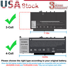 J60J5 7CJRC Battery for Dell Latitude 7470 7270 E7470 E7270 TX283 MC34Y 451-BBSX picture