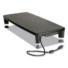 3M Adjustable Monitor Stand, 4-Port USB Hub, 21.6 in x 9.4 in, Black -New In Box picture