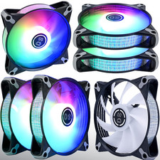 DS RGB Fans, 120Mm 6 Pack Case Cooling LED Fans for White Black PC Case, CPU picture