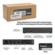 Targus DuaL Video 4K Docking Station Plug and Display DOCk 180-C New Sealed picture