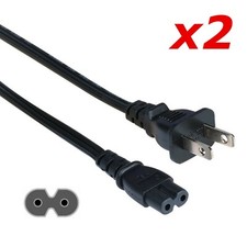 2 Pack - 3ft Two Prong AC Power Cord Cable NEMA 1-15P C7 for Laptop PS3 PS4 DVR picture
