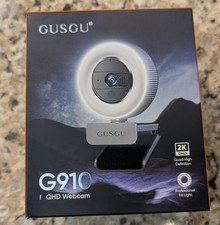 GUSGU G910 QHD 2K 2560x1440 USB Webcam with Fill Light, Black picture