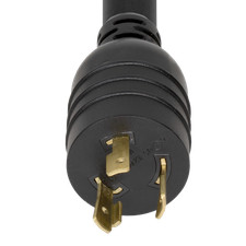 5 Pack of NEMA L6-20P to 6-15/20R T-SLOT 20A 250V 12/3 SJT Power Cord - Black - picture