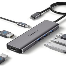 GRAY - LEMORELE SPECS LEMORELE USB C TO DUAL HDMI ADAPTER TC73 PLUS picture