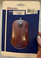 NEW Verbatim Silent Wired Optical Mouse USB-C Plug Maroon / Dark Red picture
