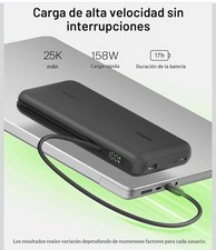 Cargador Portátil de 25 K Banco de Energía Con Cable USB C Integrado NEW picture