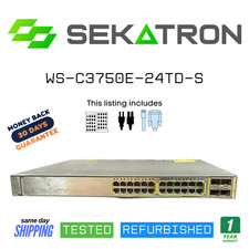🔀 Cisco WS-C3750E-24TD-S • 24× Gigabit Ports • 2× 10G TwinGig Uplinks • Tested⚡ picture