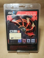 AeroCool Dead Silence 140mm Red Case Fan DS-140MM RED Dual-Layer Blades NIB picture
