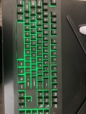 onn. Gaming Keyboard OGK3-0030 Wired USB Illuminated Black/Green English picture