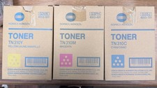 OEM Konica Minolta TN310 Toner Cartridges Cyan Magenta Yellow Set of 3 NIB  picture