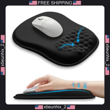 Ergonomic Wrist Support Mouse Pad 10.2x8.3 in Memory Foam Cushion Black picture