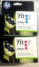 GENUINE SEALED HP 711 INKJETS CYAN & MAGENTA T520 TRIPLE PACK (3 Inks) 2025 picture