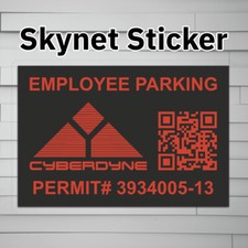 Cyberdyne Skynet Parking Permit (Vinyl Decal Sticker, Car laptop window tumbler picture