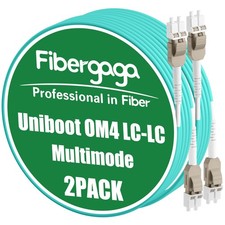2 PCS 0.5m 1.6ft Uniboot OM4 LC To LC Fiber Patch Cable Multimode 50/125m picture