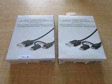 Lot of 2 Insignia 1m (3.3 ft) USB to Micro/MFi Certified Lightning 2 in 1 Cable. picture