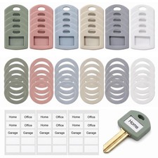 60PCS Silicone Key Covers with Labels – Dual Shape Set (30 Flat + 30 Round) K... picture