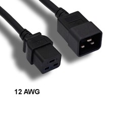 [Lot10] 15Ft Black Heavy Duty Power Cord IEC60320 C19 to C20 12AWG 20A/250V PDU  picture