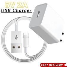 5V 2A USB Wall Charger Block For iPhone 8 XR 11 12 13 14 Lot Fast Charging Cable picture