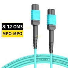 1-40M MPO Female to MPO Female OM3 Fiber Optic Patch Cord 8|12F Type B MTP lot picture