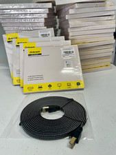New 2-pack of Braided Ethernet Cables, 15 ft, Black, RJ-45 Male to Male picture