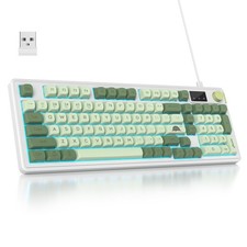 Owpkeenthy 96% Wireless Matcha Green Keyboard with Number Pad Knob, 98 Keys S... picture