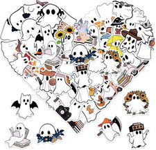 50Pcs Halloween Ghost Theme Stickers, Cute Ghost Decorative Stickers for picture