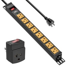 CRST 20A HEAVY DUTY Power Strip 8 Outlet 2100J Surge Protector 6FT Cord picture