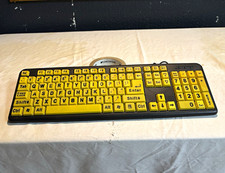 EagleTec KG011 Wired USB Keyboard Yellow/Black English QWERTY Enhanced Keys picture