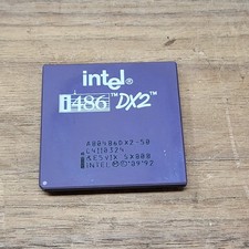 Intel i486 DX2-50 50MHz A80486DX2-50 SX808 Vintage 486 CPU Gold PGA168 picture